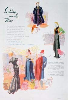 Advert for Lightning coloured plastic zipp fasteners by ICI, 1937