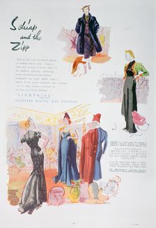 Advert for Lightning coloured plastic zipp fasteners by ICI, 1937