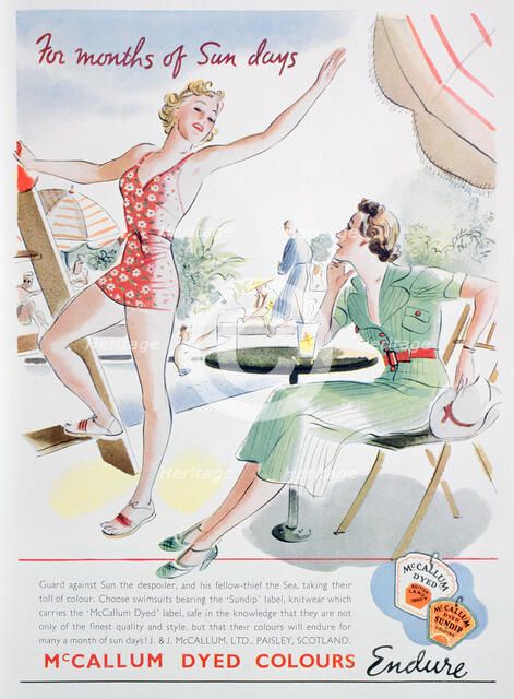 Advert for McCallum dyed colours, 1937. Artist: Unknown