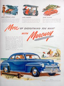 Advert for Mercury motor cars, 1946