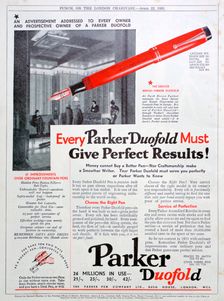 Advert for Parker pens, 1931