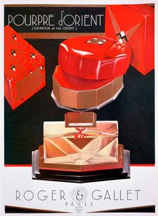 Advert for Pourpre d'Orient (Crimson of the Orient), perfume by Roger and Gallet, 1930