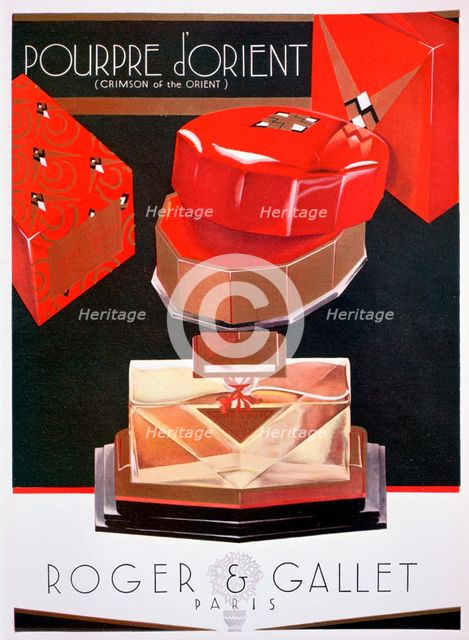 Advert for Pourpre d'Orient (Crimson of the Orient), perfume by Roger and Gallet, 1930. Artist: Unknown