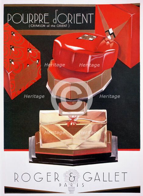Advert for Pourpre d'Orient (Crimson of the Orient), perfume by Roger and Gallet, 1930. Artist: Unknown