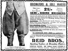 Advert for Reid Bros, Sporting Tailors & Breeches Makers