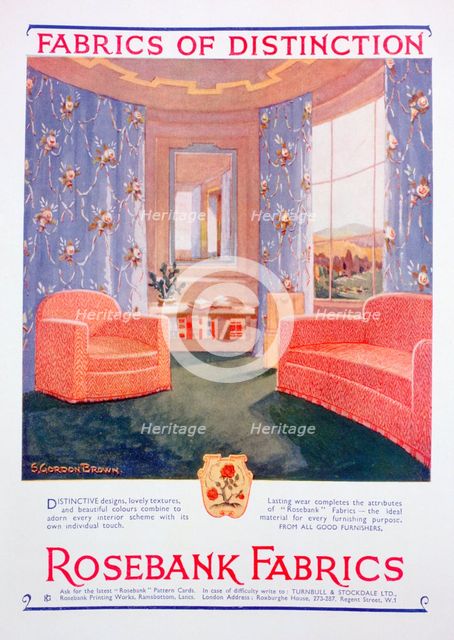 Advert for Rosebank Fabrics, 1935. Artist: Unknown