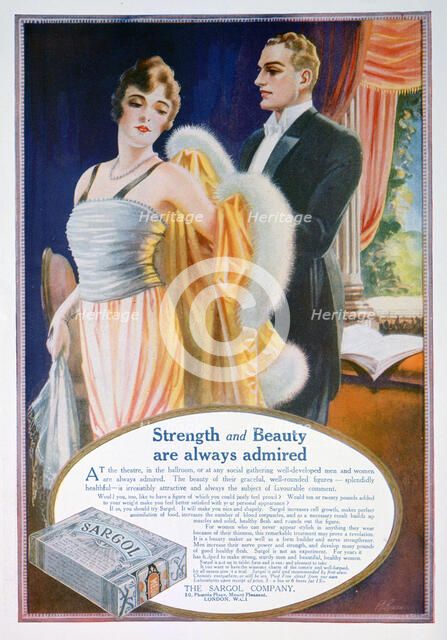 Advert for Sargol body shaping compound, 1921. Artist: Unknown