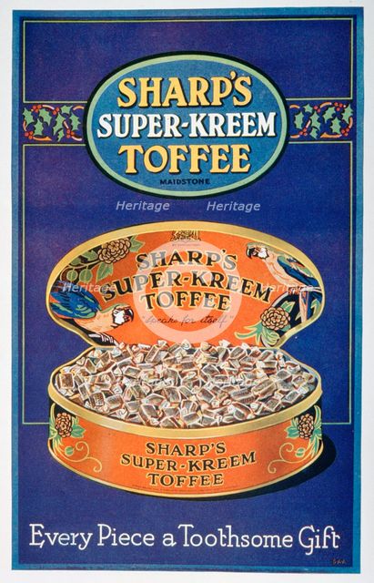 Advert for Sharp's Super-Kreem Toffee, 1928. Artist: Unknown