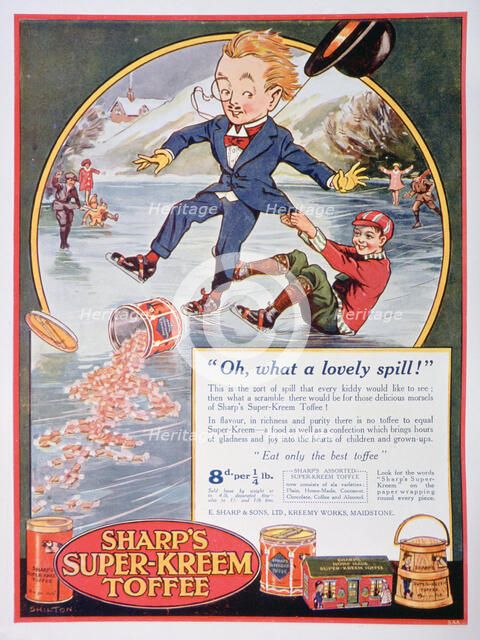 Advert for Sharp's Super-Kreem Toffee, 1923. Artist: Unknown