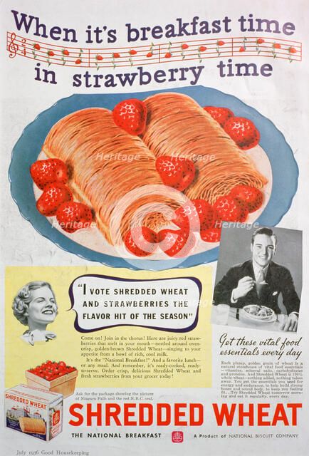 Advert for Shredded Wheat, 1936. Artist: Unknown