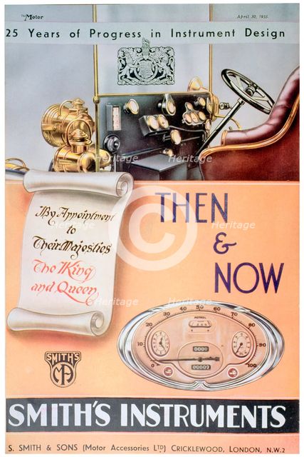Advert for Smith's Car Instruments, 1935. Artist: Unknown