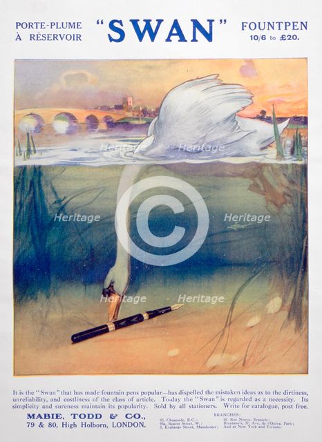 Advert for Swan fountain pens, c1906. Artist: Unknown