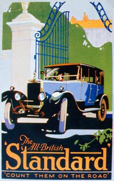 Advert for Standard motor cars, 1920s