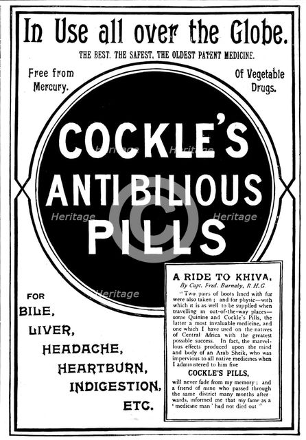 Advertisement for Cockle's Anti Bilious Pills, 1895. Creator: Unknown.