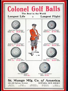 Advertisement for Colonel Golf Balls, 1910. Creator: Unknown