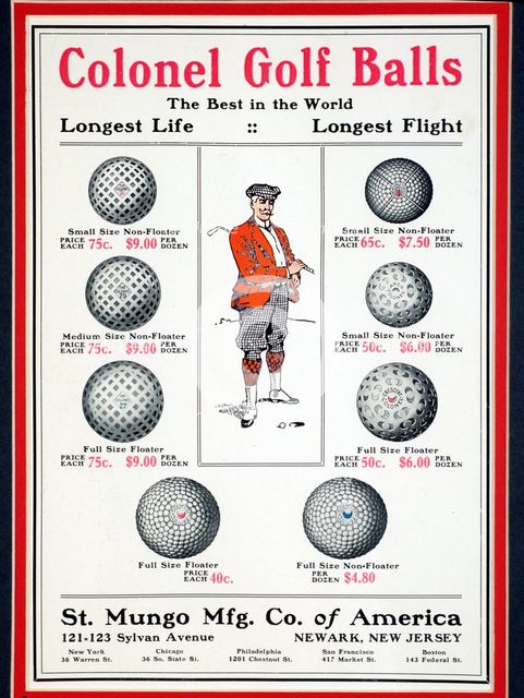 Advertisement for 'Colonel' golf balls, 1910. Creator: Unknown.
