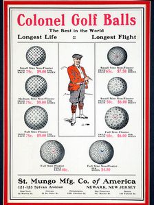 Advertisement for Colonel Golf Balls, 1910