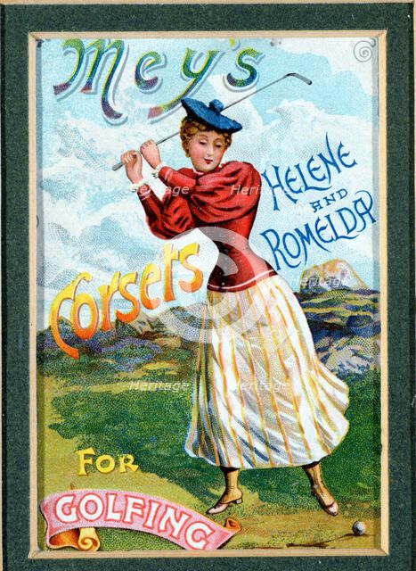 Advertisement for corsets, late 19th century. Artist: Unknown