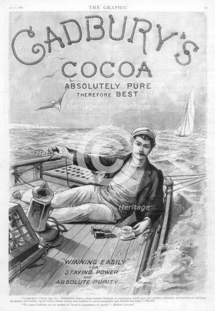 Advertisement for Cadbury's Cocoa, 1890.  Artist: Unknown.