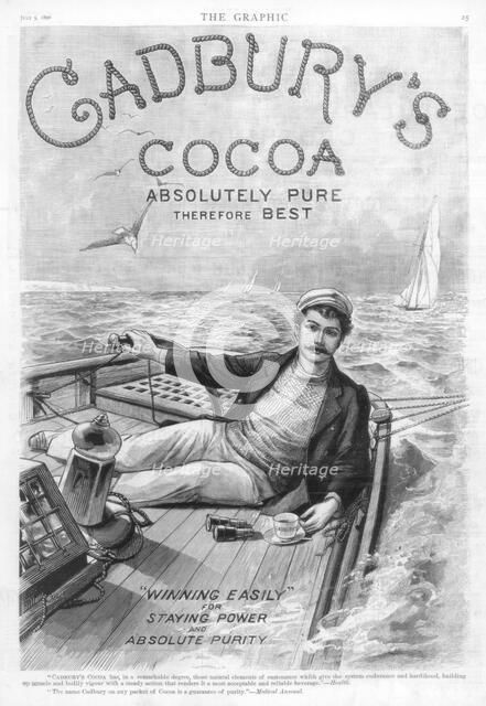 Advertisement for Cadbury's Cocoa, 1890.  Artist: Unknown.
