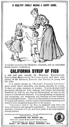 Advertisement for California Syrup of Figs, 1898. Creator: Carl Hentschel
