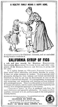 Advertisement for California Syrup of Figs, 1898. Creator: Carl Hentschel