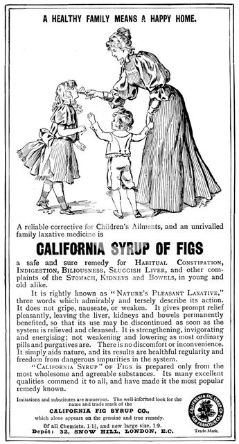 Advertisement for California Syrup of Figs, 1898. Creator: Carl Hentschel.