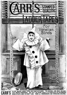 Advertisement for Carr's "Stamped Quality" Ladder Tapes for Venetian Blinds, 1895. Creator: Unknown