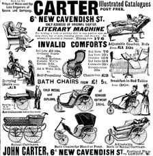 Advertisement for Carter's invalid comforts, 1898. Creator: Unknown