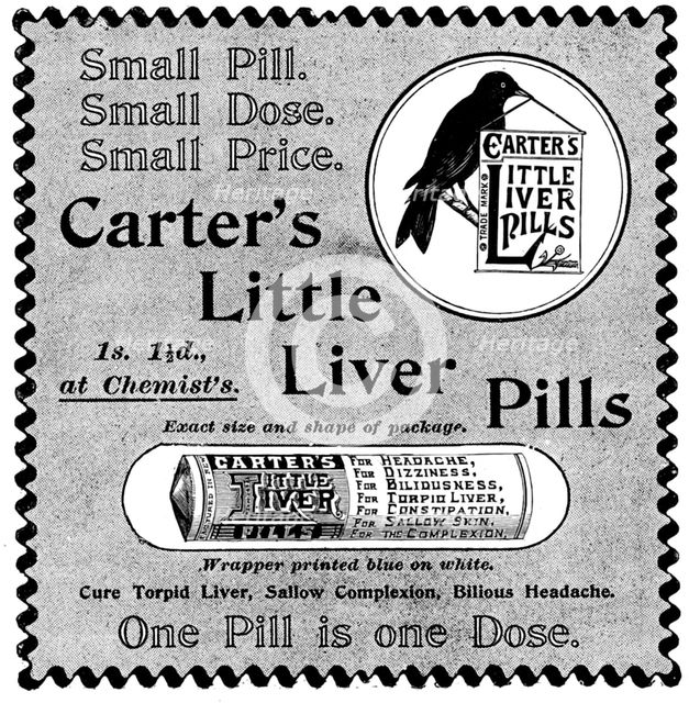 Advertisement for Carter's Little Liver Pills, 1895. Creator: Unknown.