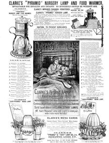 Advertisement for Clarke's "Pyramid" & "Fairy" Light Co. Ltd., 1890. Creator: Unknown