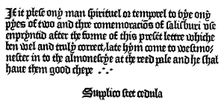 Advertisement for a book printed by William Caxton, 15th century (1893)