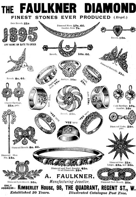Advertisement for A. Faulkner, Manufacturing Jeweller, 1895. Creator: Unknown.