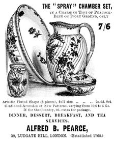 Advertisement for Alfred B. Pearce's chinaware, 1895. Creator: Unknown