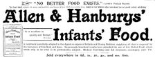 Advertisement for Allen & Hanbury's Infants Food, 1895. Creator: Unknown