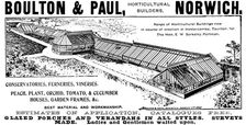 Advertisement for Boulton & Paul, horticultural builders, 1895. Creator: Unknown