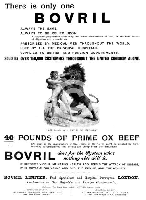 Advertisement for Bovril, 1898. Creator: Unknown.