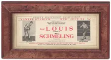 Advertisement for boxing match between Joe Louis and Max Schmeling, 1938. Creator: Unknown