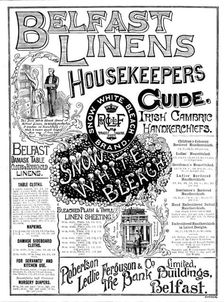 Advertisement for Belfast Linens, 1890. Creator: Unknown