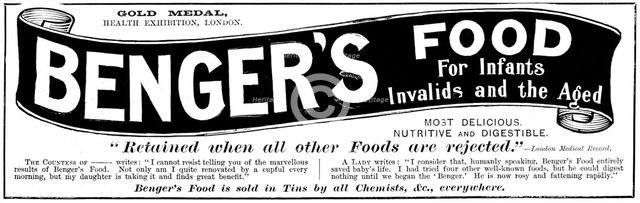 Advertisement for Benger's Food, 1895. Creator: Unknown.