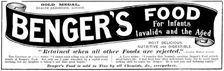 Advertisement for Benger's Food, 1895. Creator: Unknown