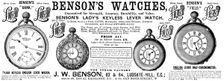Advertisement for Benson’s Watches, 1890. Creator: Unknown