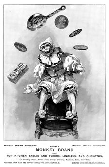 Advertisement for Brooke's Monkey Brand Soap, 1898. Creator: Unknown