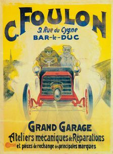 Advertisement for C Foulon's Garage, Bar-le-Duc, France, c1900
