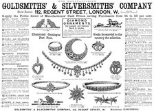 Advertisement for Goldsmiths & Silversmiths Company, 1890. Creator: Unknown