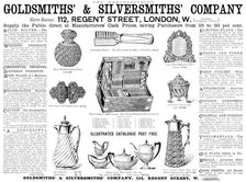 Advertisement for Goldsmiths & Silversmiths Company, 1890. Creator: Unknown