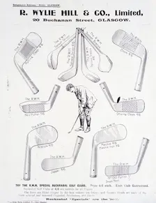 Advertisement for golf clubs, Glasgow, c1900. Creator: Unknown