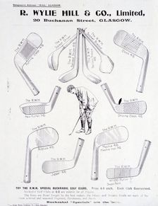 Advertisement for golf clubs, Glasgow, c1900. Creator: Unknown