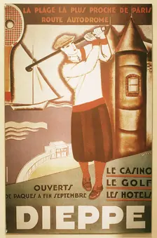 Advertisement for golfing resort in Dieppe, c1920s. Creator: Unknown