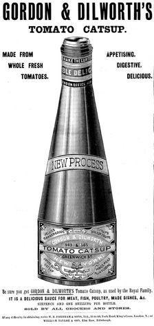 Advertisement for Gordon & Dilworth's Tomato Catsup, 1898. Creator: Unknown